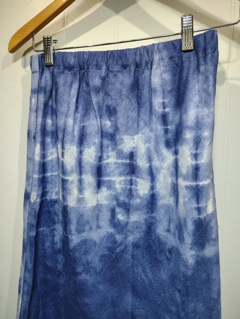 Faithfull The Brand Davina Bias Cut Linen Maxi Skirt Ceira Slate Tie Dye M